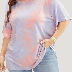 BloomChic Tye Dye Tshirt Purple Pink NWT 2X Stretch Comfortable